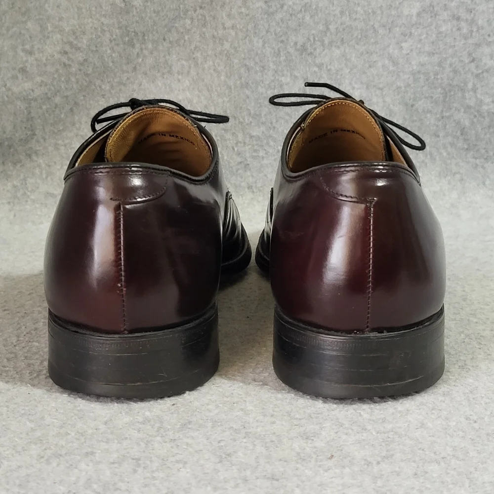 Johnston & Murphy Melton Shoe 10 B/AA Burgundy Leather Oxford Cap Toe 222985
